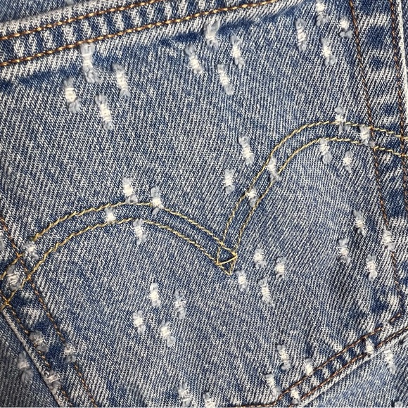 Levi’s Premium Denim Big E 501® High Rise Women’s Shorts In Dottie Blues Size 28 - Picture 9 of 14